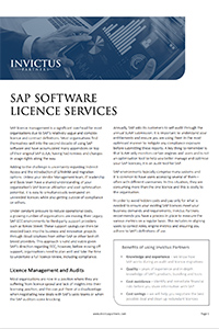 SAP SOFTWARE LICENCE SERVICES